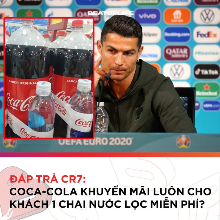 Cười nghiêng ngả với việc Ronaldo bị phạt 4 phút lương, Coca Cola tung chiêu quảng cáo giễu cợt và sự thật ngã ngửa - Ảnh 2.