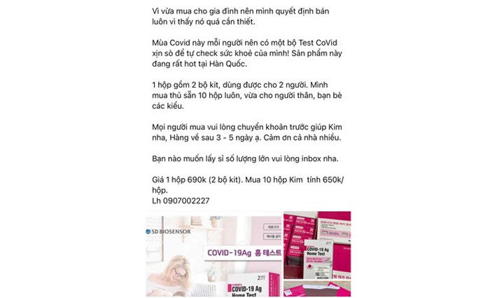 CẢNH BÁO: Kit test nhanh COVID-19 rao bán tràn lan trên mạng, người mua cẩn thận mất tiền oan - Ảnh 2.