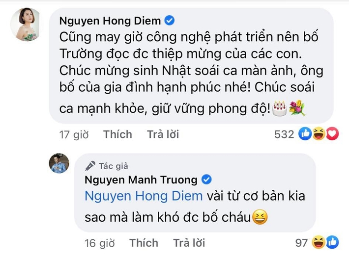 Sinh nhật Mạnh Trường, Hồng Đăng - Hồng Diễm chúc mừng cực 