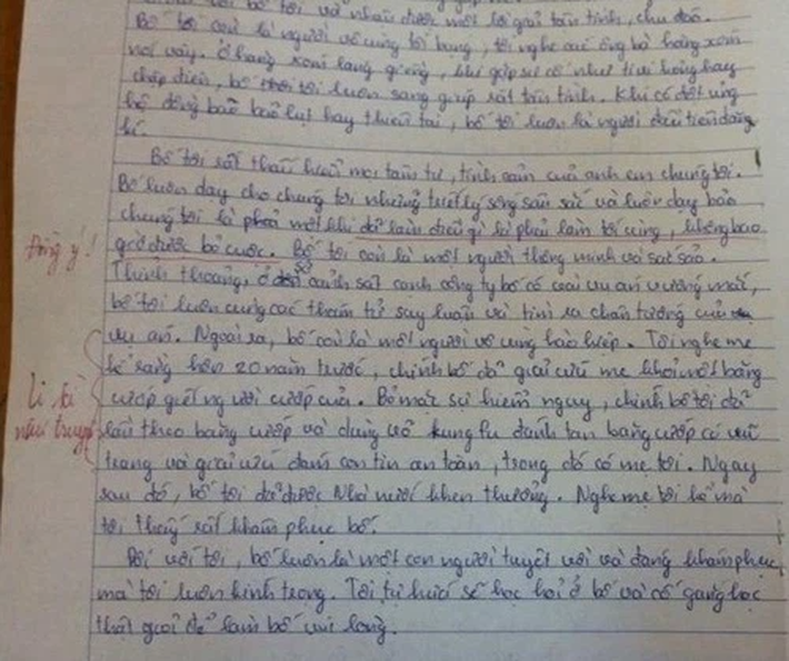 Cười rũ rượi với bài văn tả bố như FBI, dám xông vào sào huyệt cướp giải cứu con tin: Cô giáo đọc xong hoang mang, rối bời! - Ảnh 2.