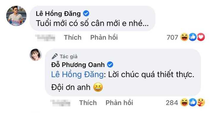 Sinh nhật Phương Oanh, Hồng Đăng chúc mừng quá 