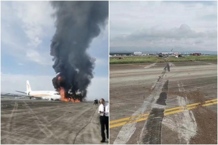 China: The plane caught fire on the runway, dozens of people were injured - Photo 1.