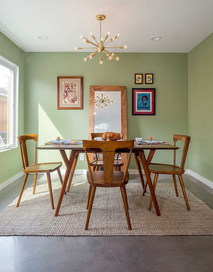 Xu hướng thiết kế phòng ăn màu xanh lá cây phong cách tươi mới lại dễ chịu, hợp thời - Ảnh 14.