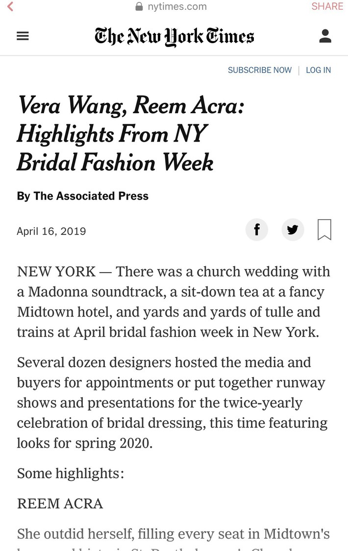 BST váy cưới PHUONG MY xuất hiện trên hàng loạt báo Mỹ sau New York Fashion Week Bridal - Ảnh 3. BST váy cưới PHUONG MY xuất hiện trên hàng loạt báo Mỹ sau New York Fashion Week Bridal - Ảnh 3.