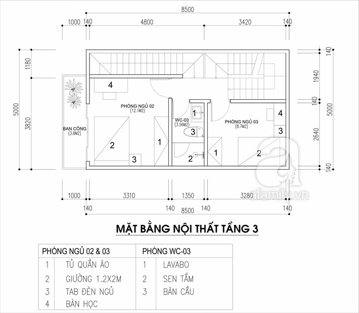Tư vấn thiết kế nhà cho gia đình 6 thành viên trên mảnh đất 8,5x5m - Ảnh 3. Tư vấn thiết kế nhà cho gia đình 6 thành viên trên mảnh đất 8,5x5m - Ảnh 3.