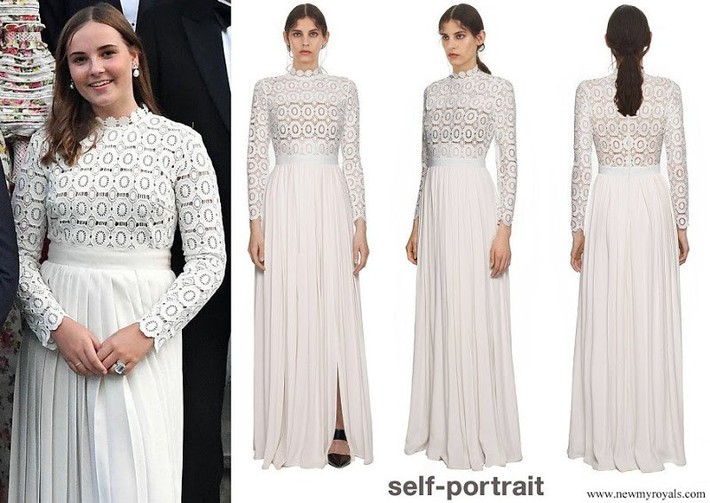 Princess-Ingrid-Alexandra-wore-Self-portrait-pleated-crochet-floral-maxi-dress