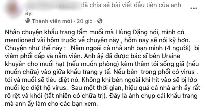 Hướng dẫn tẩm muối khẩu trang được khẳng định sẽ giết virus Corona trong vòng 5 phút khiến cộng đồng mạng thắc mắc - Ảnh 4.