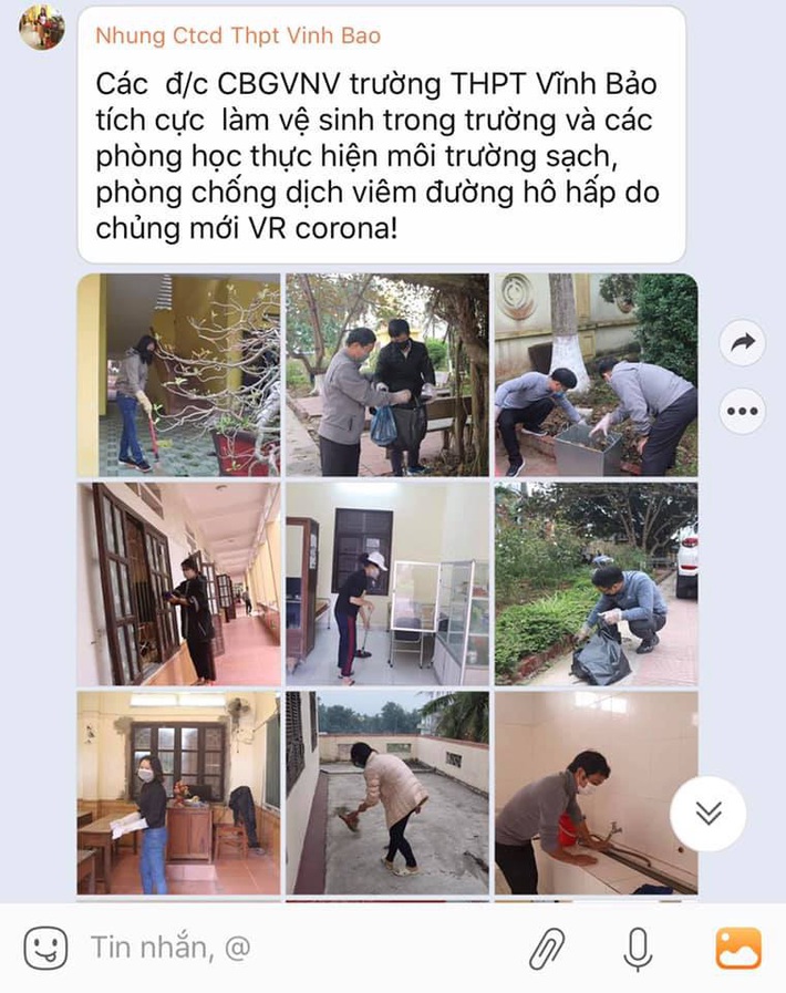 Giáo viên các trường có học sinh nghỉ học đang chung tay tổng vệ sinh, khử trùng trường lớp để phòng chống dịch bệnh  - Ảnh 15.