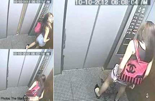 Thiếu nữ vô duyên “giải quyết nỗi buồn” ngay trong thang máy 1