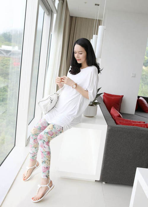 Chọn legging thu cho bà bầu phong cách 