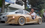 Ông bố trẻ Bắc Ninh tự tay chế tạo siêu xe đưa con đi học khiến ai cũng ngỡ ngàng