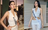 Kỳ Duyên đụng hàng đối thủ ngay tại đấu trường Miss Universe, so kè vóc dáng một 9 một 10