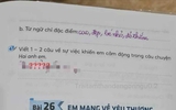 Đề bài yêu cầu "Viết 1, 2 câu cảm động về câu chuyện Hai anh em", học sinh ngoáy bút 4 từ không ai ngờ!