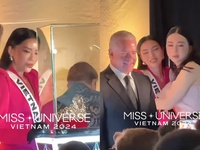 Kỳ Duy&#234;n xuất hiện b&#234;n vương miện Miss Universe 2024, đương kim hoa hậu v&#224; chủ tịch cuộc thi c&#243; th&#225;i độ g&#226;y ch&#250; &#253;