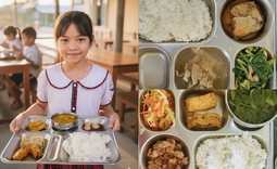 Giữa thời "bão giá", suất ăn bán trú của ngôi trường này từ 13 rồi lên... 14 nghìn đồng: Thịt cá rau tươi rói, đủ cả!