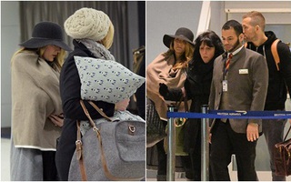 Mỹ nhân "Gossip Girl" dùng chăn che kín con ở sân bay