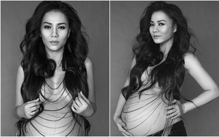 Bà bầu Thu Minh tung ảnh bán nude cực kỳ gợi cảm