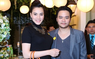 Chồng Trang Nhung "hộ tống" vợ đi dự tiệc