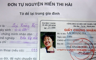Cảm phục trước đơn tình nguyện hiến xác của người trẻ