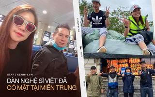 Dàn sao Việt đồng loạt có mặt tại miền Trung: Vợ chồng Lương Thế Thành, Lý Hải đến từng vùng, Hòa Minzy mang hàng trăm phao bơi