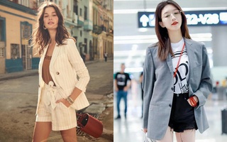Trời se lạnh chưa biết mặc gì vừa đẹp vừa chất thì bạn hãy diện áo blazer và quần short là có ngay outfit 10 điểm