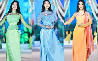 Netizen hết hồn với loạt áo dài trong đêm thi Người đẹp Biển HHVN 2020: "Thiết kế vừa kỳ lạ lại diêm dúa, dàn thí sinh đang mặc gì vậy?"