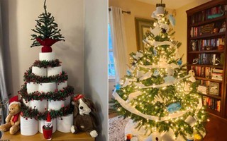 Treo khẩu trang, giấy vệ sinh lên cây thông Noel vì 'ám ảnh' với COVID-19