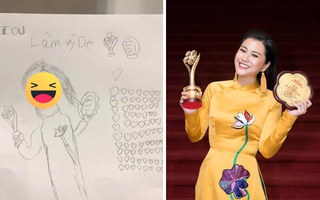 Con trai út trổ tài vẽ chân dung mẹ, Hứa Minh Đạt vừa nhìn đã cười tủm tỉm còn công chúng phát hiện 1 chi tiết cực đắt giá