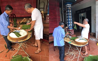 Nhân dịp con cháu "nghỉ đến mùng 58 Tết", cụ ông quyết định làm nồi bánh chưng "to khổng lồ" chiêu đãi cả nhà