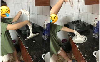 Thêm một "mem cứng" của hội ghét bếp, trổ tài làm bánh bột lọc thất bại toàn tập, còn bị dân tình cười: Biến hình làm người nhện bắn tơ?