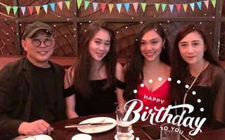 Lý Liên Kiệt khoe hình ảnh hiếm hoi chụp cùng bà xã hoa hậu nhưng hai con gái chiếm hết "spotlight" vì vẻ ngoài xinh đẹp