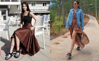 Diện lên cực trẻ và "chơi", bảo sao Song Hye Kyo lẫn Hà Tăng đều tích cực lăng xê mẫu sandal thô kệch này 