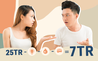Sống ở ngoại thành Hà Nội, không phải thuê nhà, chưa có con, vợ chồng trẻ thu nhập 25 triệu nhưng mỗi tháng chỉ để ra được 7 triệu tiết kiệm