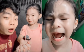 Cô bé biểu cảm "vừa khóc vừa cười" bất ngờ tái xuất, lại bị anh trai trêu cực hài: "Đưa tay đây nào, thôi đi học em nhé"