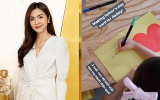 Tăng Thanh Hà khoe con gái nhỏ Chloe Nguyễn mới 3 tuổi đã biết viết chữ làm thiệp 