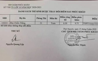 Nam sinh gây sốc với điểm phúc khảo thi lớp 10 từ 0,5 thành 9,75: Sự thật là gì?