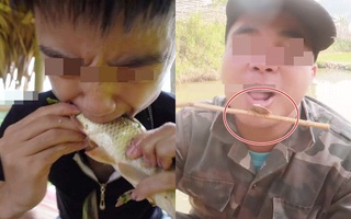 Những màn câu like kinh hãi của Youtuber Việt khi ăn "tất tật" từ cá sống đến gỏi côn trùng rồi cả mỡ lợn nguyên tảng