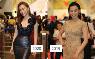 "Phục thù" lại mùa VTV Awards năm ngoái, năm nay Phương Oanh gây sốt với vòng eo siêu nhỏ, nhưng bộ đầm đen lại có phần hơi già