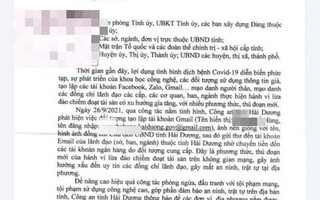 Mạo danh Chủ tịch tỉnh Hải Dương nhờ lãnh đạo các sở, ngành gửi tiền vào tài khoản