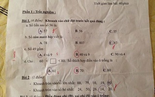Hỏi "Số 49 gồm...", học trò ra kết quả "4 và 9" nhưng bị gạch sai, xem lời giải mới thấy Toán lớp 1 phức tạp cỡ nào!