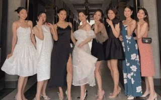 Ngắm dàn phù dâu toàn hoa khôi tiếp viên hàng không, nhan sắc ai cũng "đỉnh của chóp"