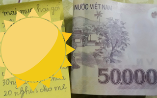 Tờ 50 ngàn đồng cùng vài dòng ghi chú của cậu bé tiểu học nhận về 15 ngàn lượt thích: Em nhà người ta quả không bao giờ làm mình thất vọng