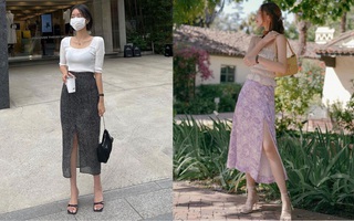 Chân váy có thêm chi tiết này thì nàng 1m55 trông như 1m65, cặp chân được kéo dài tít tắp