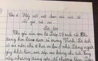 Bài văn tiểu học bóc phốt chị gái tận chân tơ kẽ tóc, còn kể cả lý do chị không có người yêu, nghe mà sôi máu