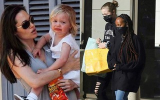 Từ cô bé "mít ướt" trong lòng mẹ, con gái Angelina Jolie ở tuổi 15 đã vô cùng nổi bật với đôi chân dài thẳng tắp