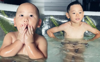 Trà My Idol sắm bể bơi trong nhà cho 2 quý tử thỏa đam mê, nhìn xịn sò mà giá cũng khá yêu thương