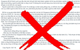 Bộ Y tế bác bỏ thông tin sai sự thật về COVID-19