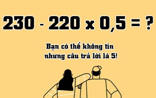 Bài Toán thách thức cả người thông minh nhất: "230 - 220 x 0,5" bằng 5!