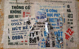 Hà Nội đề nghị khóa các số điện thoại quảng cáo hút bể phốt, cho vay lãi