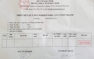 Nghi vấn sử dụng Phiếu xét nghiệm SARS-CoV-2 test nhanh âm tính "khống" để "thông" chốt kiểm soát dịch
